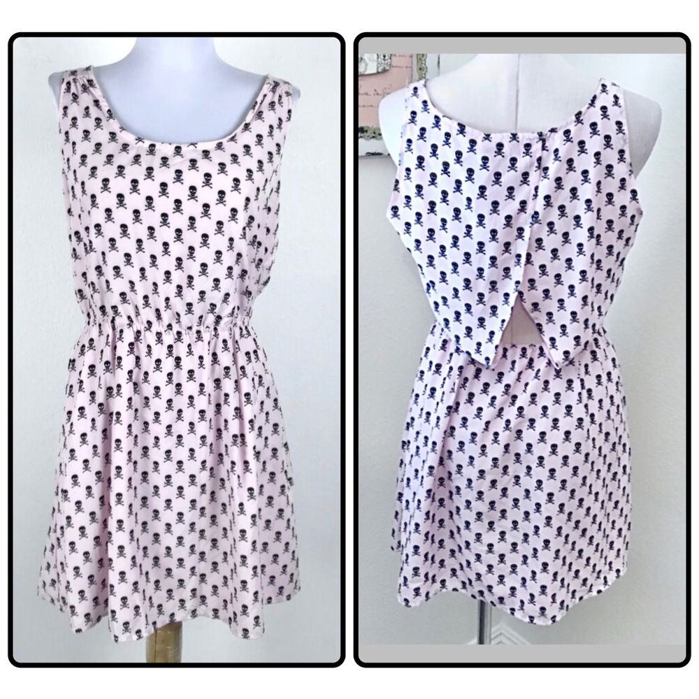 Hot Topic Teenage Runaway Pink Skull Dress Small